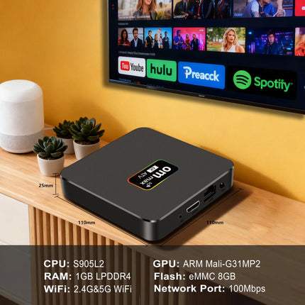 OM MAX 4K Android TV Box – 2 GB RAM, 16 GB Yaddaş